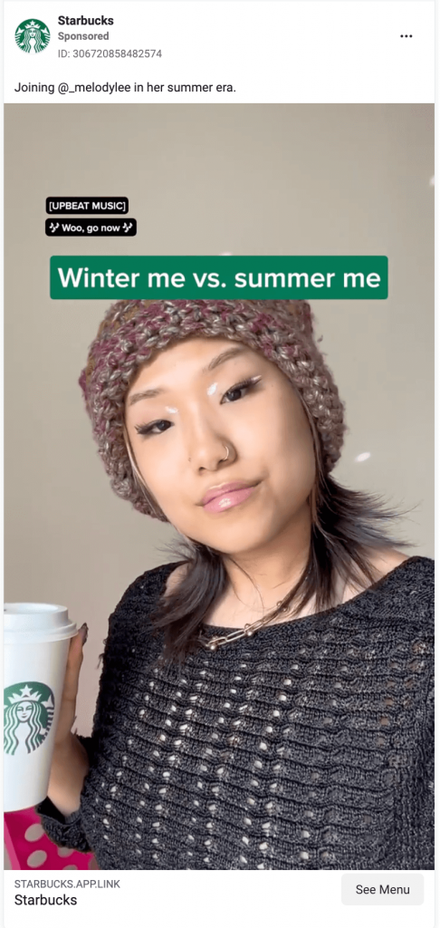 Starbucks annonsexempel