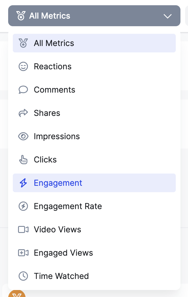 Sorting data in analytics software by KPIs