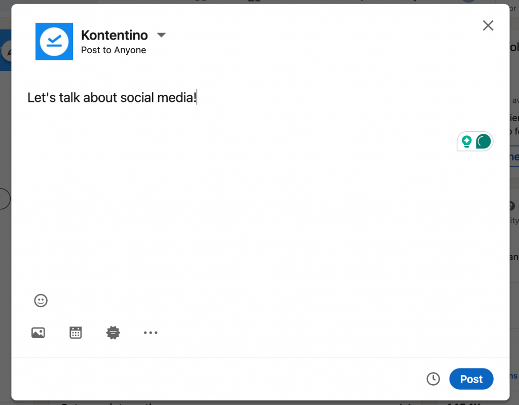 Adding text to a LinkedIn post